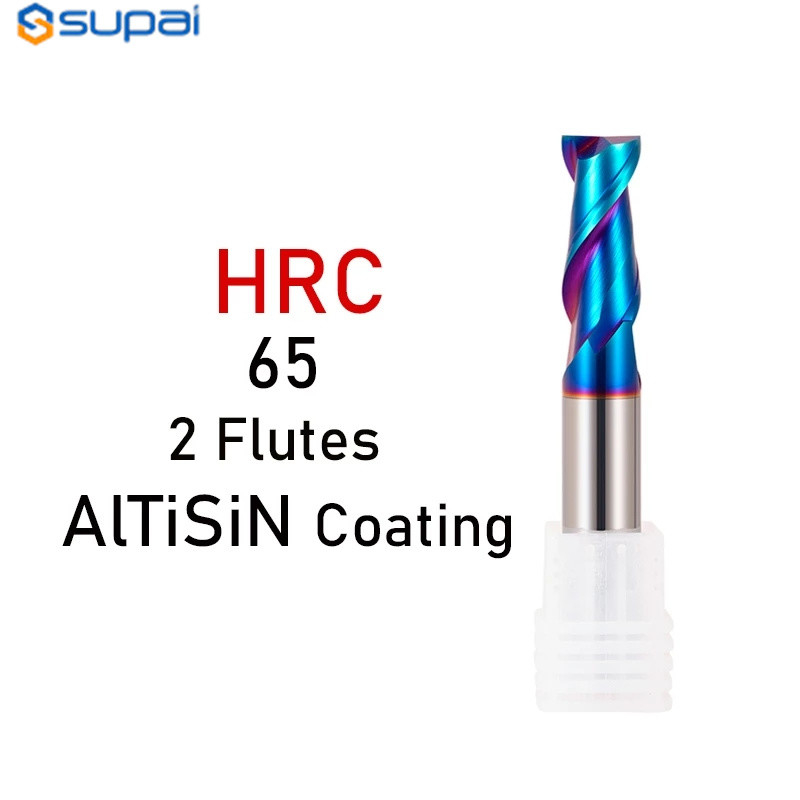 2 Flutes End Mill High Precision Carbide Metal Cutting Tools HRC 45 55 60 65
