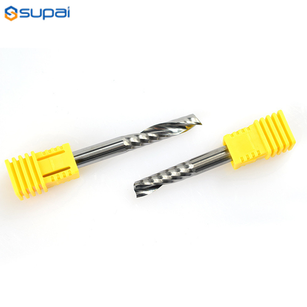 Single Flute Spiral End Mill Cutter CNC Milling Cutter For Acrylic PVC