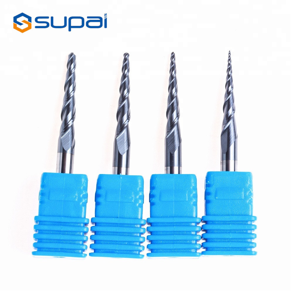 2 Flute Tapered Wood Milling Cutter Metal Working Tool ISO Certification
